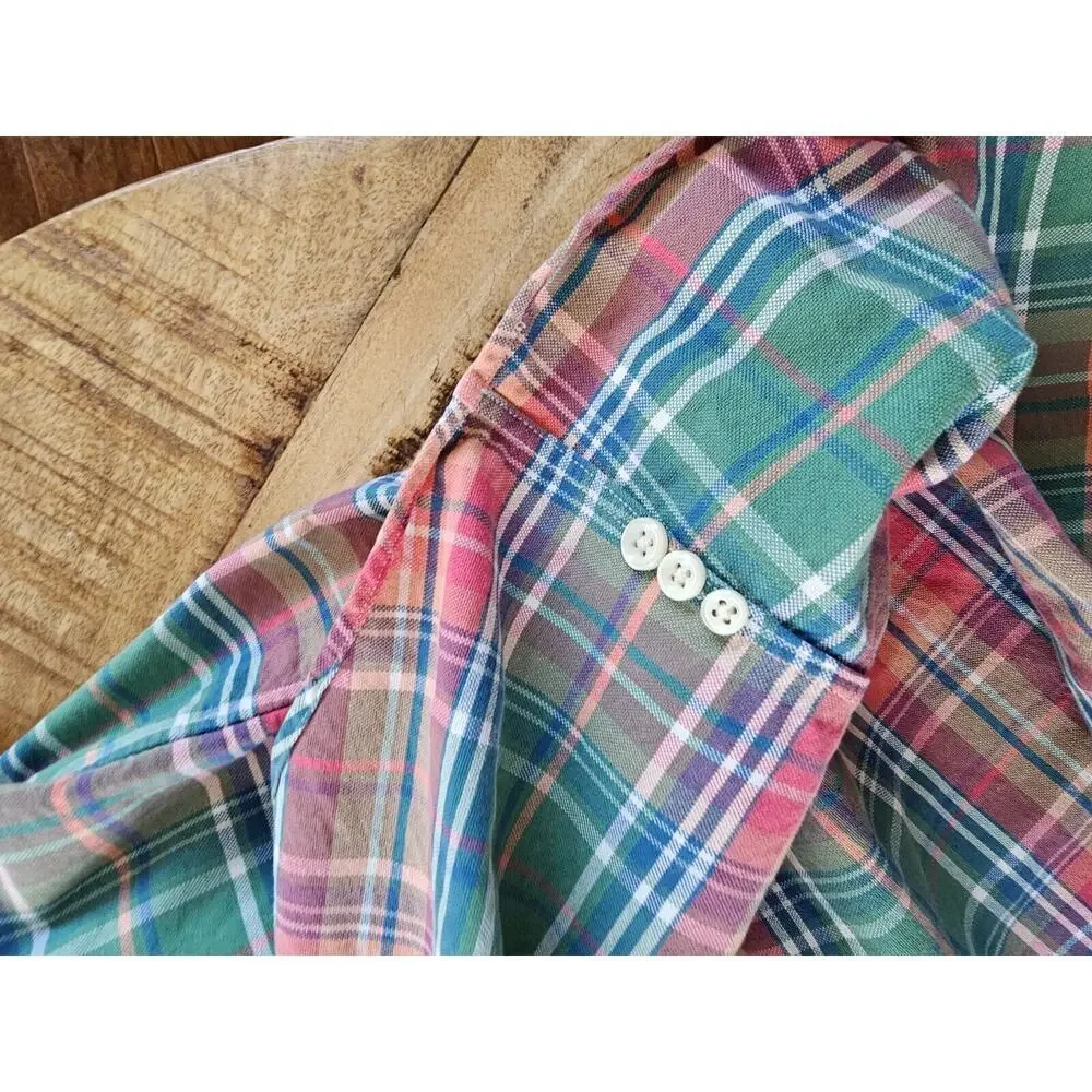 Ralph Lauren Custom Fit Plaid Button Down Shirt Men's Size XL Preppy Nautical - Picture 9 of 13